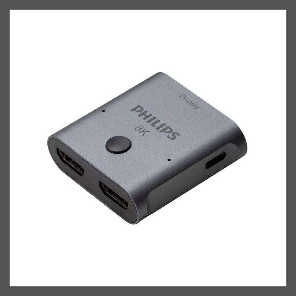 Philips -  8K HDMI Switch Ready LED Indicators Silver Silver